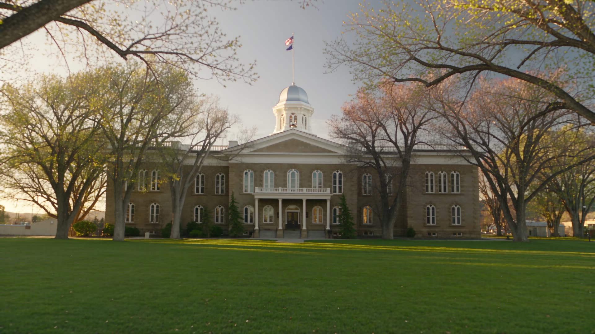The Nevada State Capitol in Carson City at golden hour