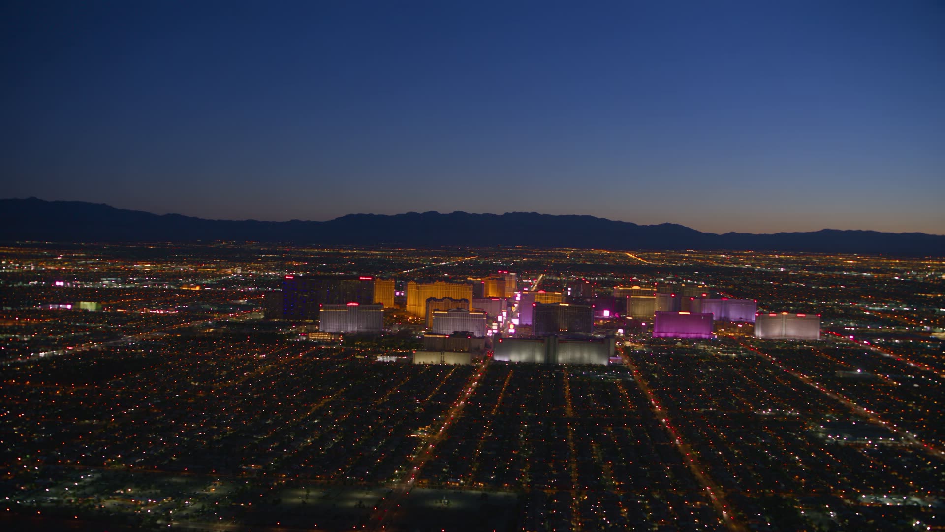 The Las Vegas skyline at blue hour